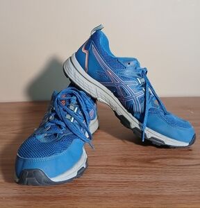 ASICS Womens Blue Trainers Sz 9.5 Excellent Condition